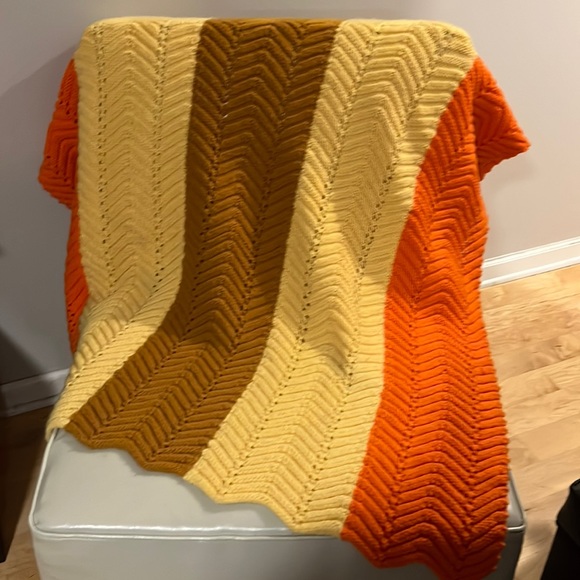 Handmade Chevron Stitch Crochet Throw Blanket